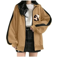 Zodggu najbolji kaputi za ženske jakne duksevi slatka Panda Print Dugi rukav Slouchy style kardigan labava