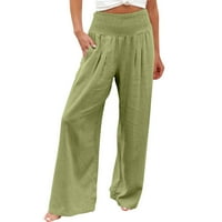 Široke pantalone za jogu za žene labave udobne Flare trenirke sa džepovima rastezljive pantalone visokog