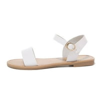 Miayilima bijele sandale ženske ljetne ženske ženske romske ravne čvrste sandale sa Peep Toe Casual cipele