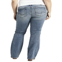 Silver Jeans Co. Ženske Plus Size Elyse traperice srednjeg rasta tanke čizme veličine struka 12-24