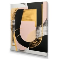 Designart Pink And Gold Art Deco I Canvas Wall Art