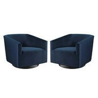 Modway Twist okretna stolica Velvet Set u ponoćnom plavom