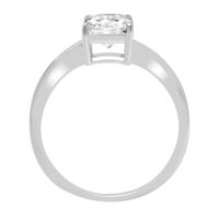 1. ct Brilliant Radiant Cut simulirani dijamant 14k pasijans od bijelog zlata prsten SZ 7.5