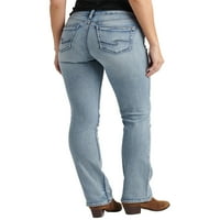 Srebrna Jeans Co. Ženski suki Mid Rise Slim Bootcut traperice, Veličine struka 24-36