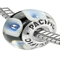 Pacific Charms Sterling Silver Core Glass Bead-Cosmos Tonight