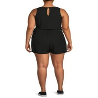 Derek Heart Juniors' Plus Size Side Ruched kombinezon sa izrezima