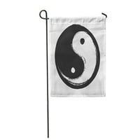 Yin ying yang simbol harmonije i ravnoteže etničkog daoima zastava za zastavu na bašti za zastavu