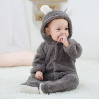 Novorođenče bebi medvjed toplo, fleece slatke unizne s kapuljačom Onceemes Misper kombinezon zimska odjeća