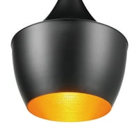 Globe Electric Fremont 1-Light Matte crna privjesak svjetla sa zlatnim interijerom i CIK-om Naslov LED