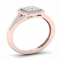 Imperial 1 3Ct TDW dijamant 10k prsten za oreol od ružičastog zlata