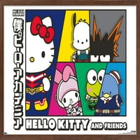 Moja heroja Academia Hello Kitty i prijatelji - oblici zidni poster, 22.375 34 uokviren