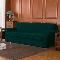 Subrte 4-komadni rastezljivi patchwork uzorak na kauč na razvlačenje, odvojeni poklopac jastuka