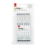 Kingart Pro inkline, fini linijski umjetnički i grafički olovke, arhiva tinta, set jedinstvenih stilova