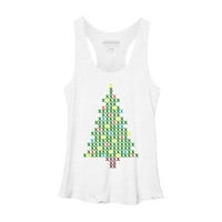 Božićno drvo Cross Stitch Womens White Heather Graphic Racerback Tank Top-dizajn Humans XL