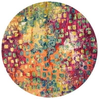 Madison Candelario apstraktna polka točkama Područje, fuchsia Gold, 3 '3' okrugla