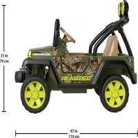 12V kotači za električnu energiju Realtree Jeep Wrangler-a baterije na vozilu za vožnju sa zvukovima i