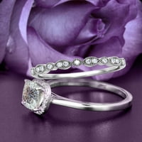 Blistav Halo 2. Karatni jastuk izrezan dijamantski Moissanite zaručnički prsten, vjenčani prsten, jedna