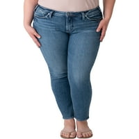 Silver Jeans Co. Ženske Plus Size najtraženije uske farmerke srednjeg rasta