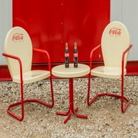 Leigh Country CP Coca-Cola Vanilla Retro Metal Bistro Set-krema i crvena